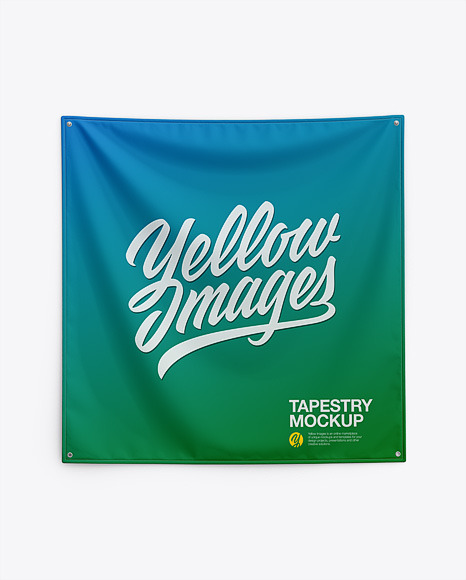 Home Decor Wall Tapestry Mockup - Textile Fabric Banner