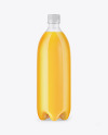 Clear PET Bottle with Orange Drink Mockup