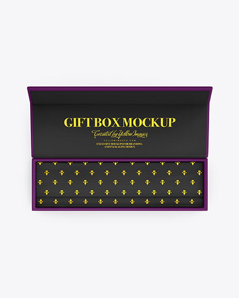 Opened Matte Box Mockup - Jewelry pouch mockup