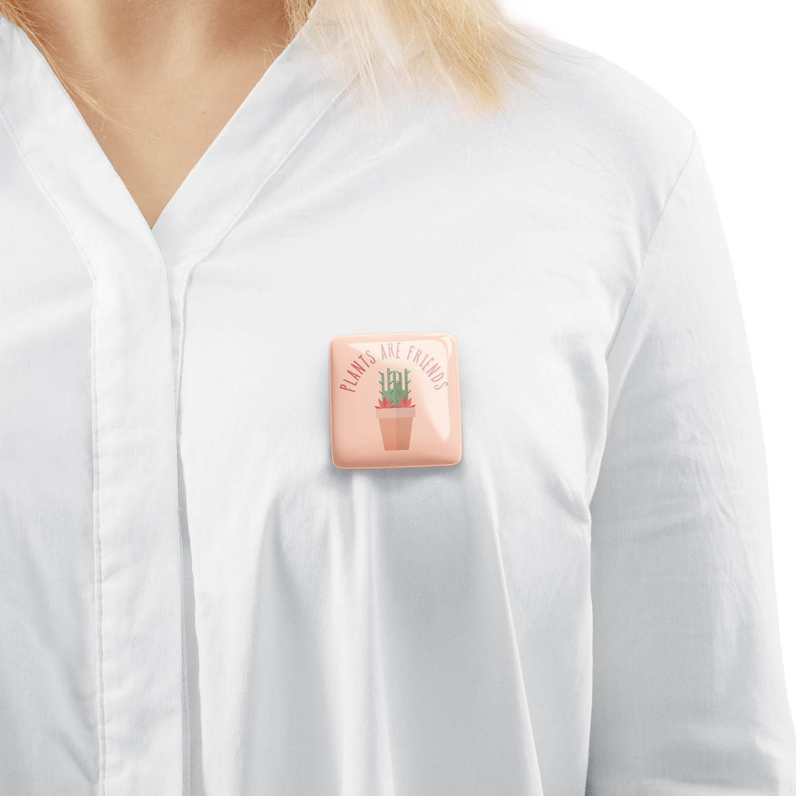 Square Button Badge Mockup