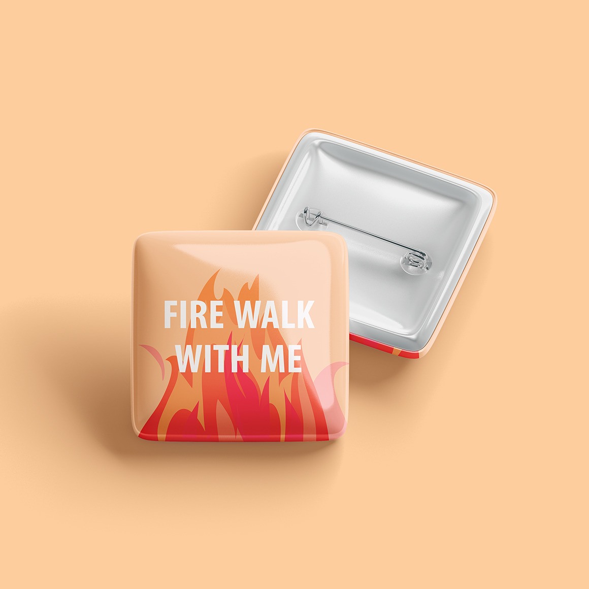 Square Button Badge Mockup