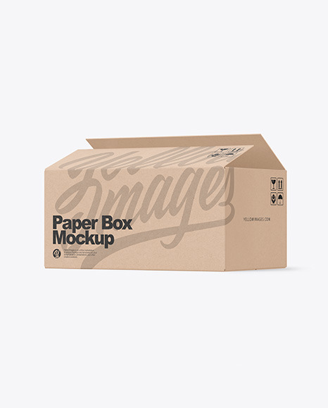 Opened Kraft Box Mockup - Opened+Kraft+Box+Mockup+In+Box+Mockups+On+Yellow+Images+Object
