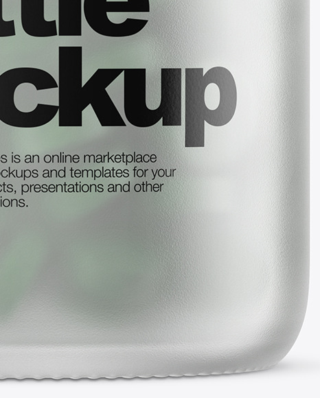 Frosted Glass Bottle With Pills Mockup