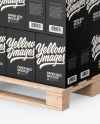 Wooden Pallet With Paper Boxes Mockup