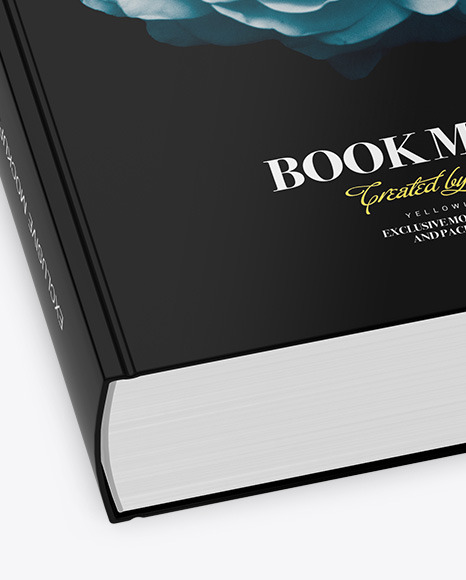 Book w/ Matte Cover Mockup - Half Side View