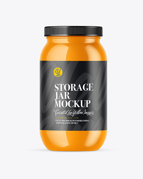 Glossy Storage Jar Mockup - Storage