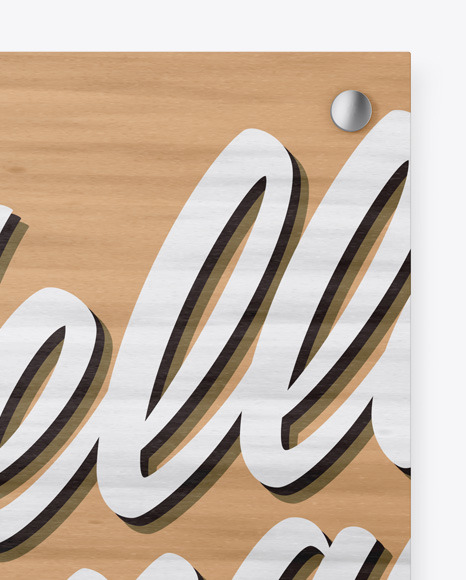 Wooden Nameplate Mockup