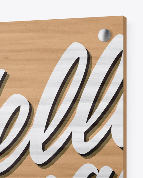 Wooden Nameplate Mockup