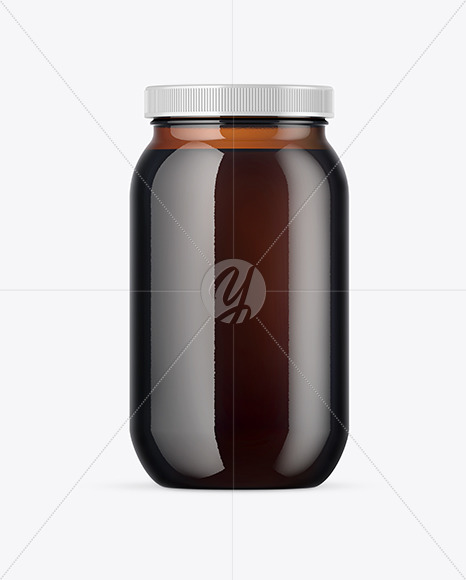 Amber Glass Storage Jar Mockup