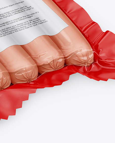 5 Sausages Pack Mockup - Half Side View