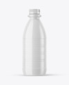 Dairy Bottle with Glossy Shrink Sleeve Mockup