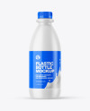 Dairy Bottle with Glossy Shrink Sleeve Mockup