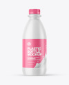 Dairy Bottle with Matte Shrink Sleeve Mockup