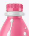 Dairy Bottle with Matte Shrink Sleeve Mockup