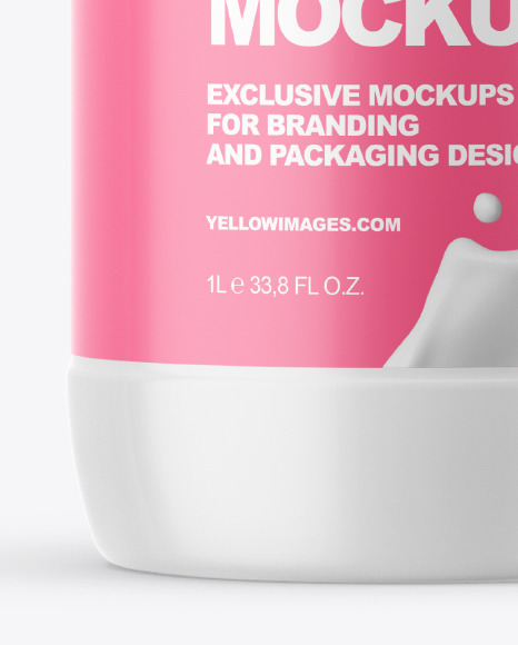 Dairy Bottle with Matte Shrink Sleeve Mockup