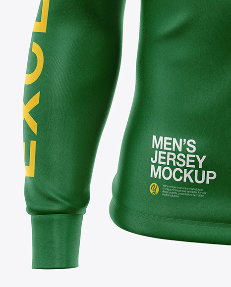 Men's Jersey With Long Sleeve Mockup - Front View