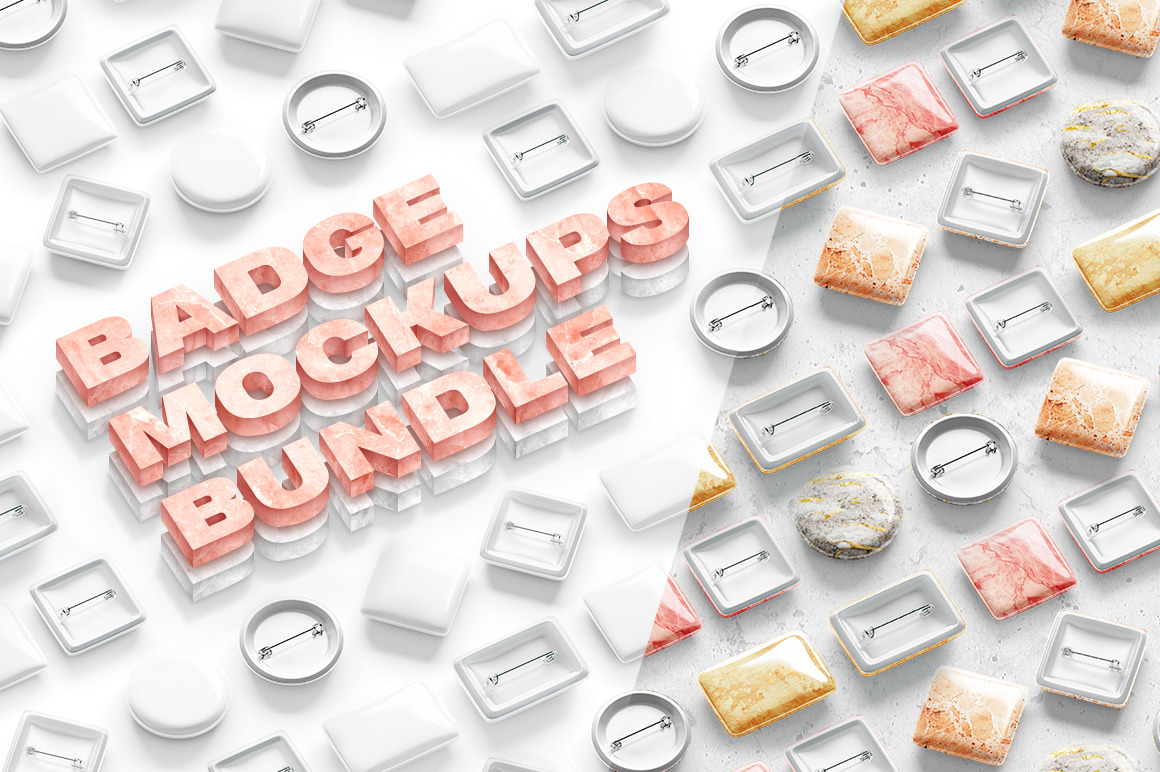 Button Badge Mockups Bundle Button Badge Mockups Bundle