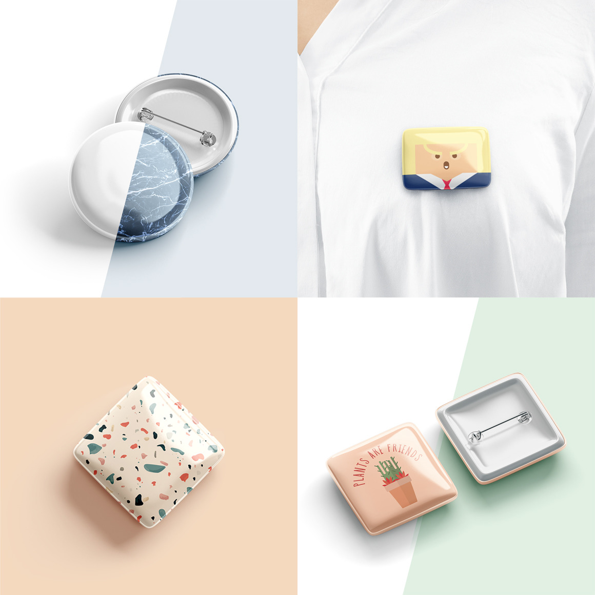 Button Badge Mockups Bundle