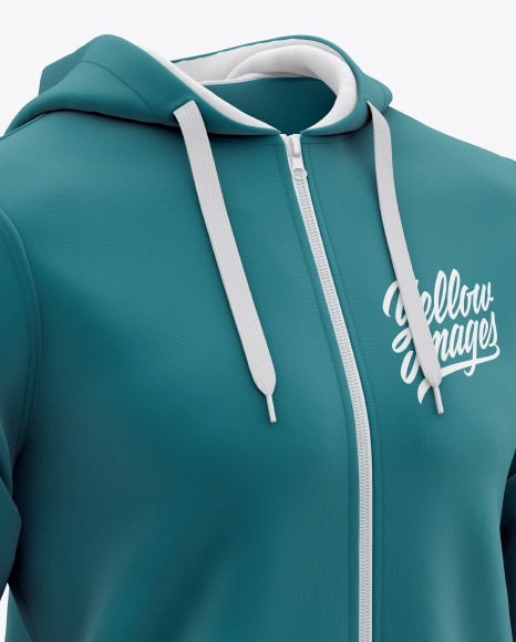 Men's Full-Zip Hooded Sweatshirt Mockup