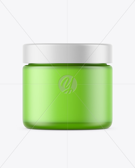 Frosted Color Glass Cosmetic Jar Mockup