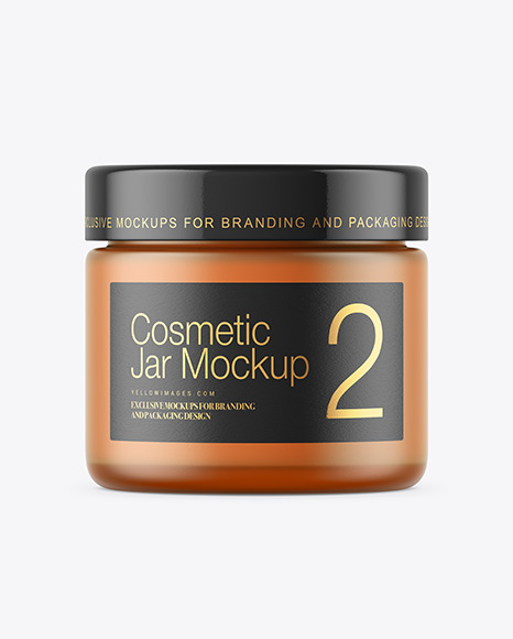 Frosted Color Glass Cosmetic Jar Mockup