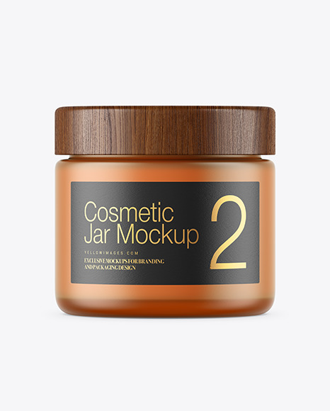 Frosted Color Glass Cosmetic Jar Mockup