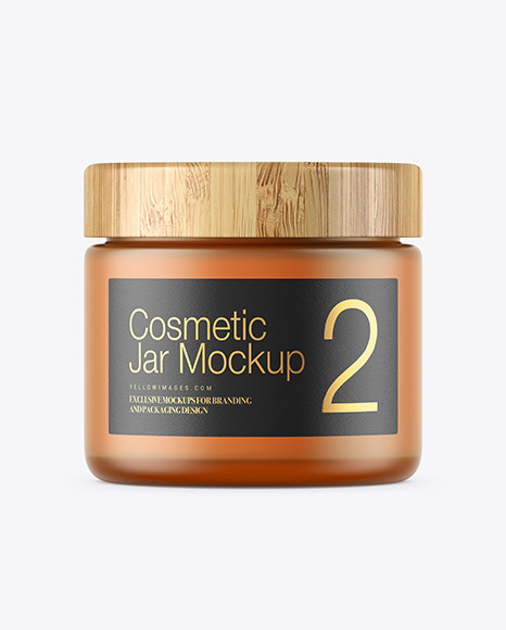 Frosted Color Glass Cosmetic Jar Mockup