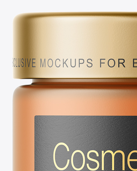 Frosted Color Glass Cosmetic Jar Mockup