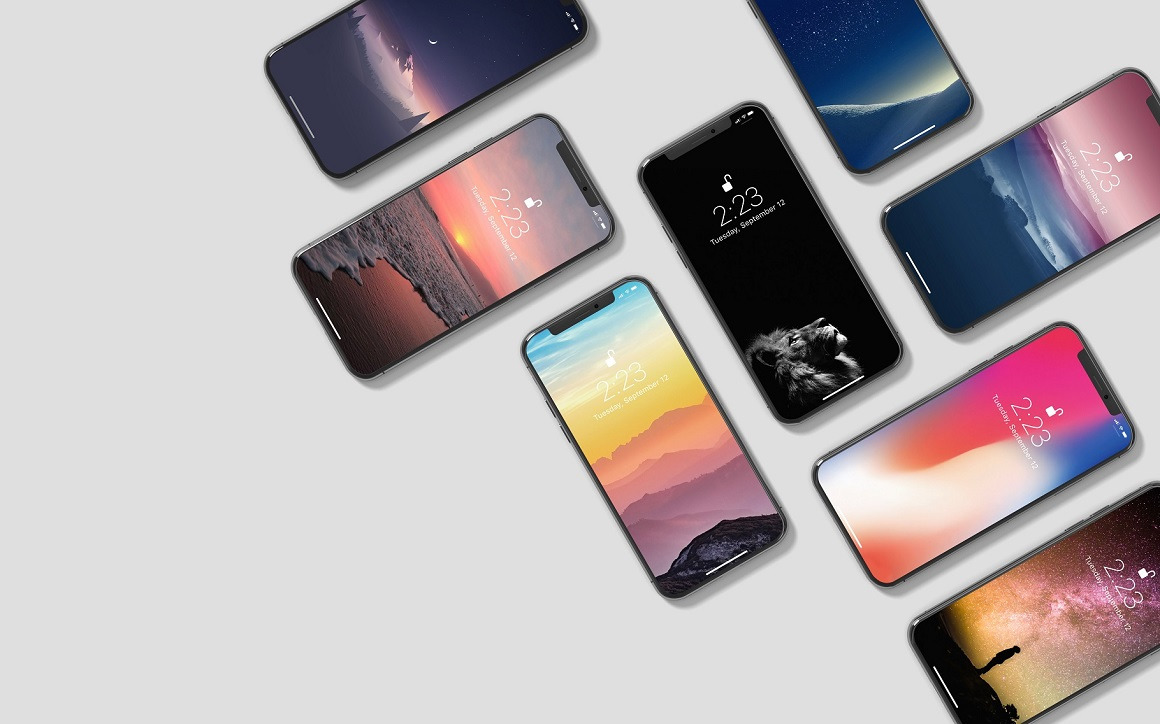 Isometric iPhone X Mockups Isometric iPhone X Mockups