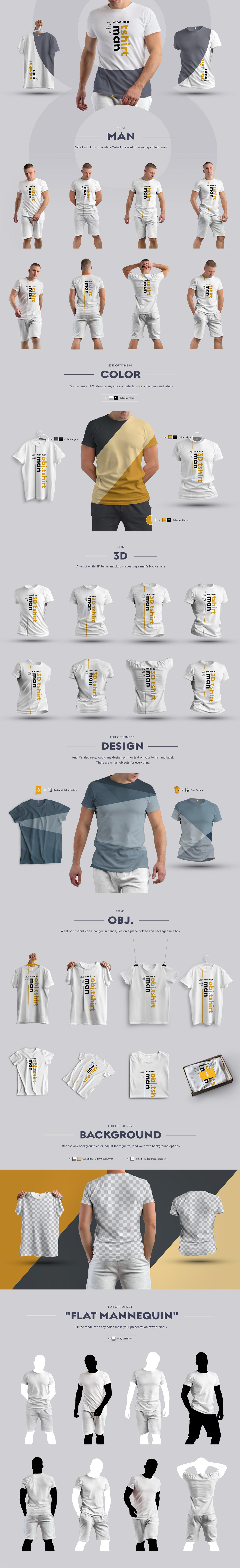 24 MockUps Man T-Shirt - Man/3D/objects