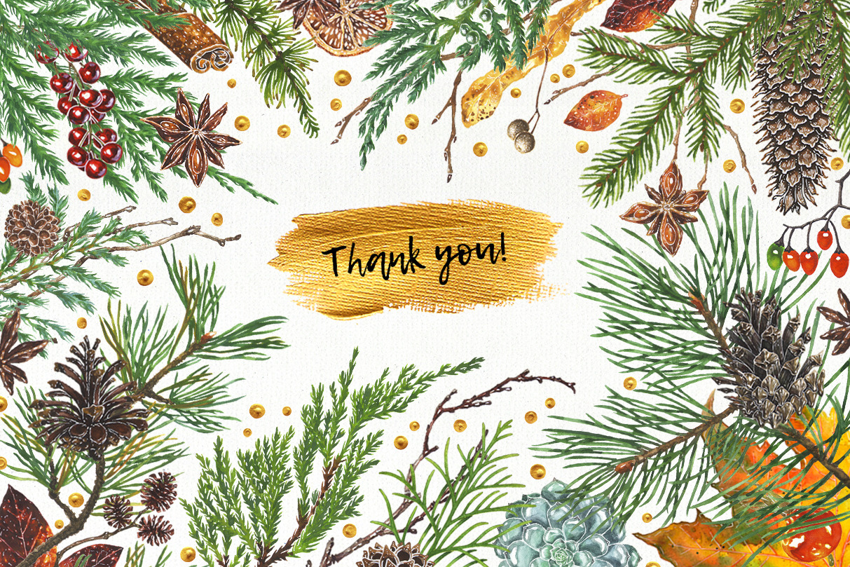 Winter Collection. Watercolor elements for greeting cards Winter Collection. Watercolor elements for greeting cards