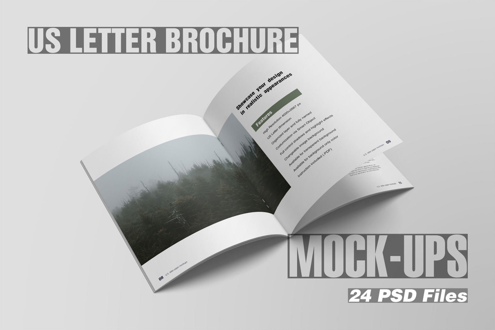 US Letter Brochure/ Magazine Mockup