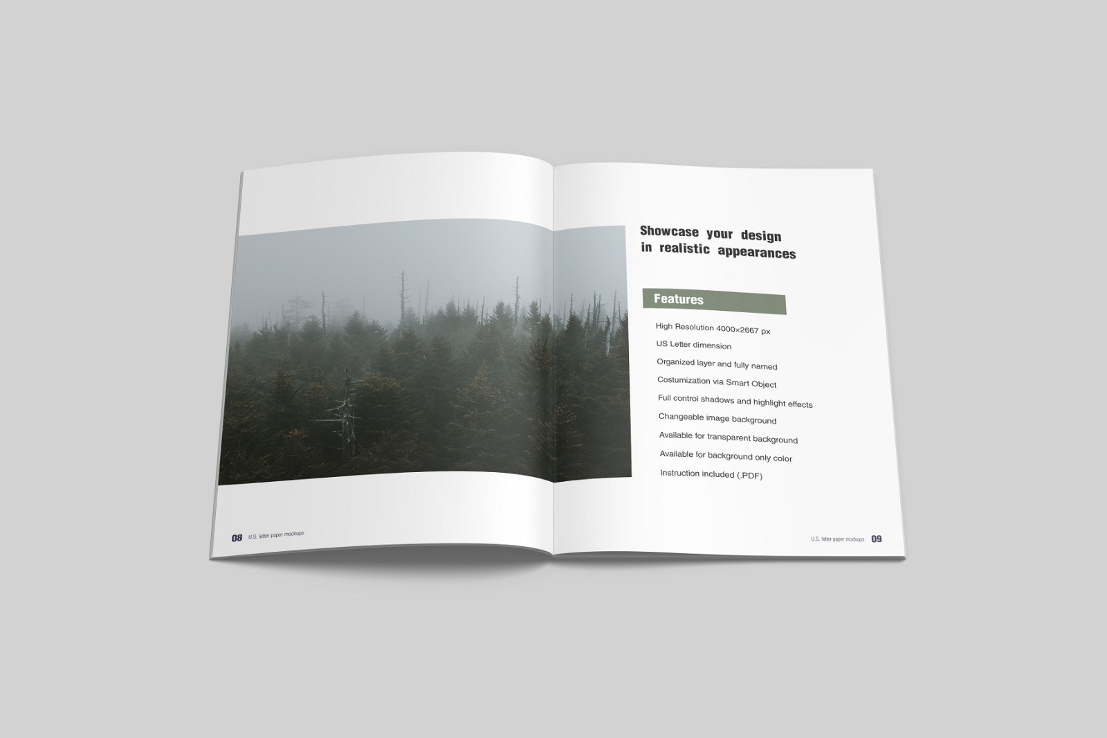 US Letter Brochure/ Magazine Mockup