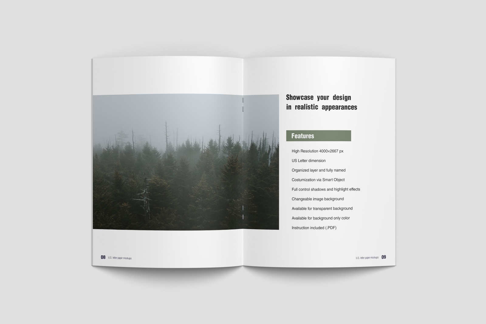 US Letter Brochure/ Magazine Mockup