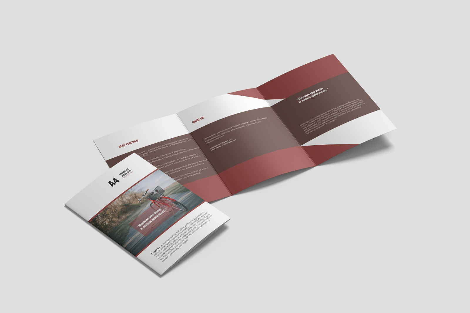 A4 Tri-fold Brochure Mockups