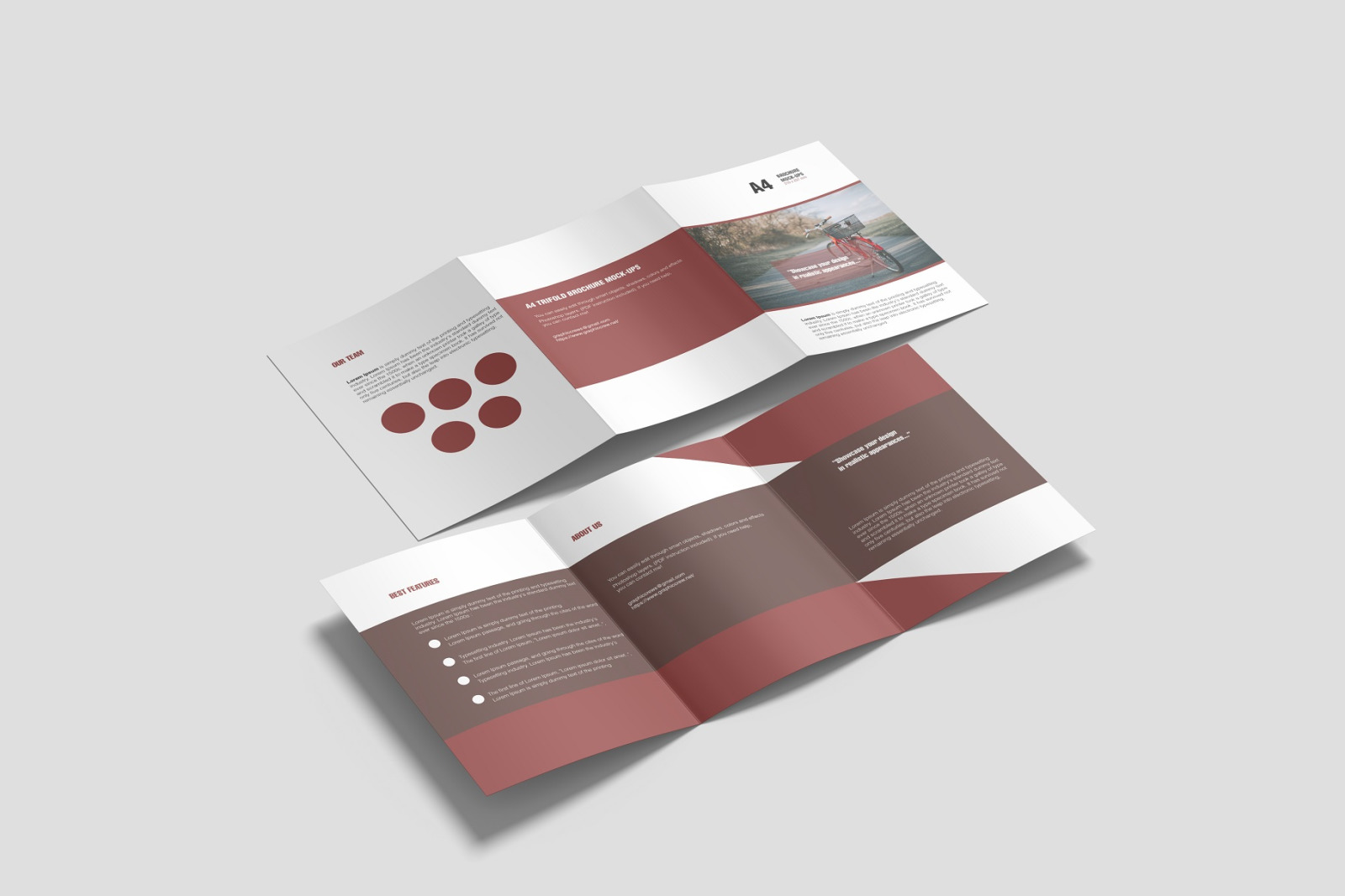 A4 Tri-fold Brochure Mockups