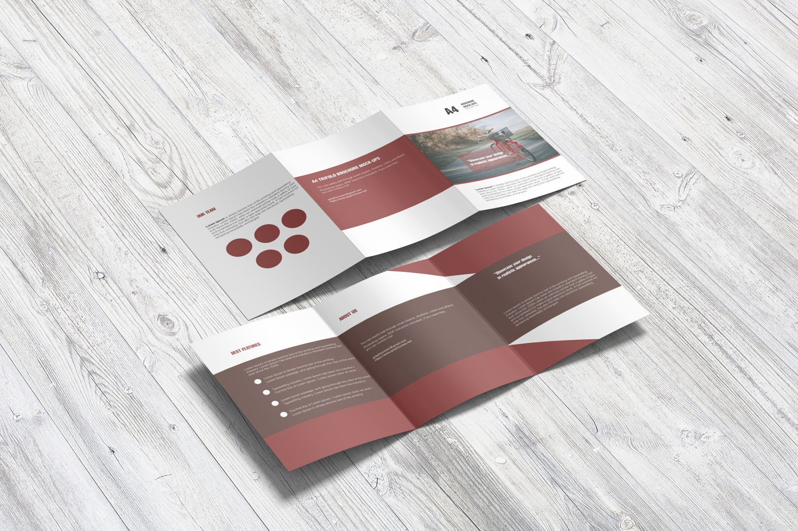 A4 Tri-fold Brochure Mockups