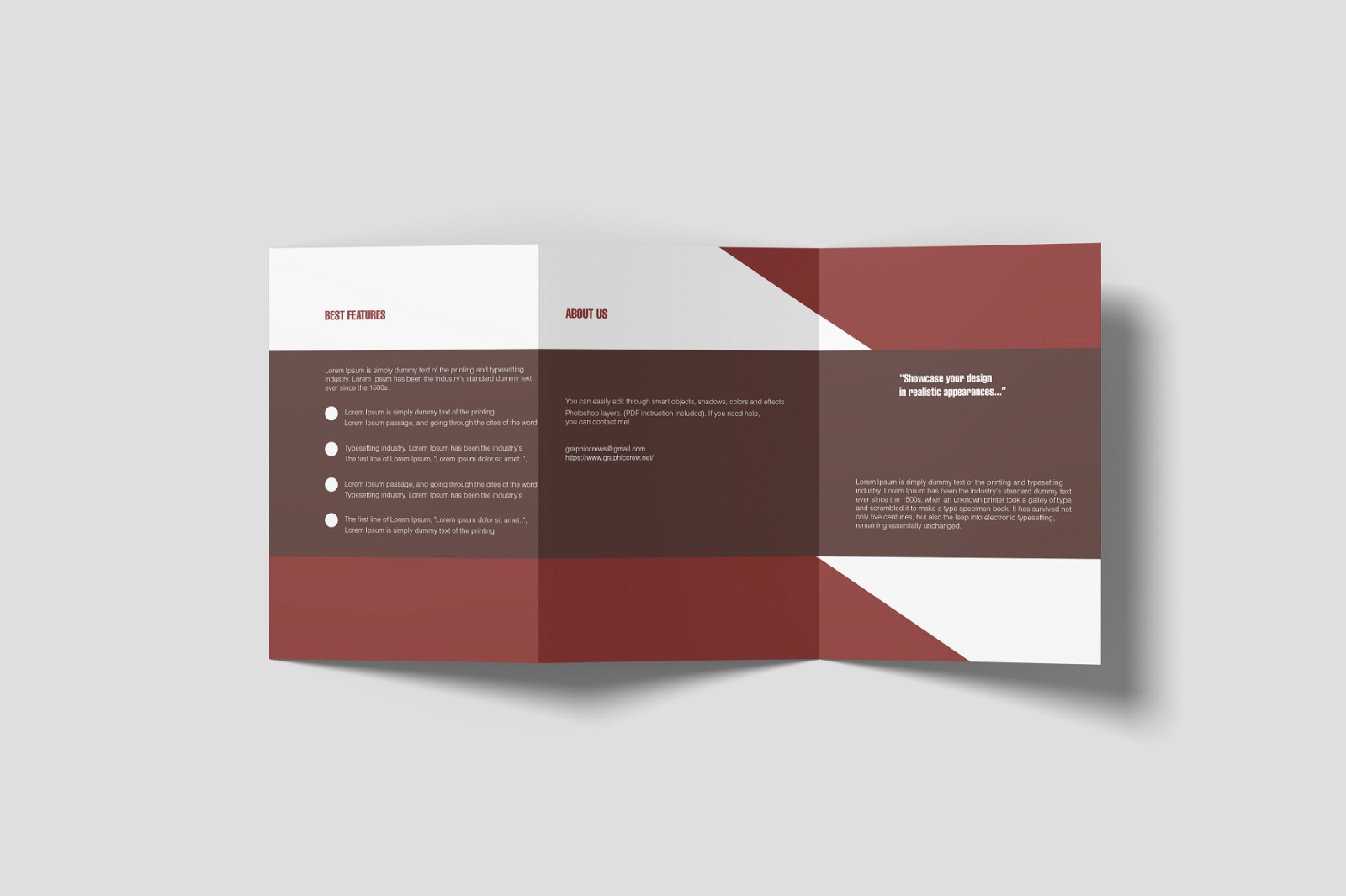 A4 Tri-fold Brochure Mockups