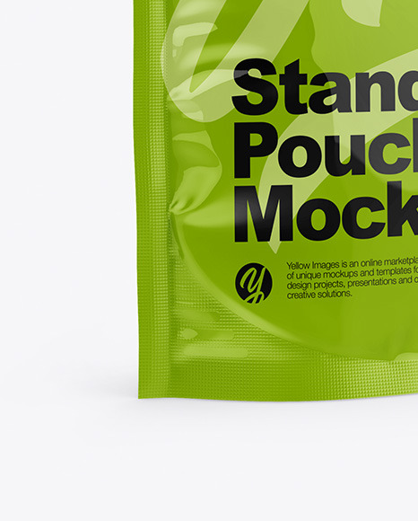 Glossy Stand Up Pouch with Zipper Mockup