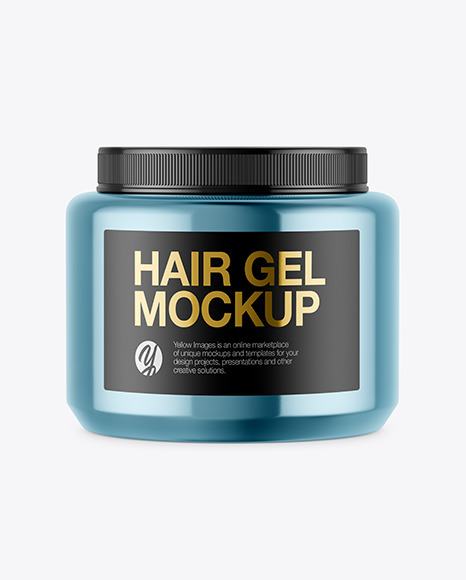 Glossy Metallic Hair Gel Jar Mockup