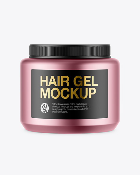 Matte Metallic Hair Gel Jar Mockup