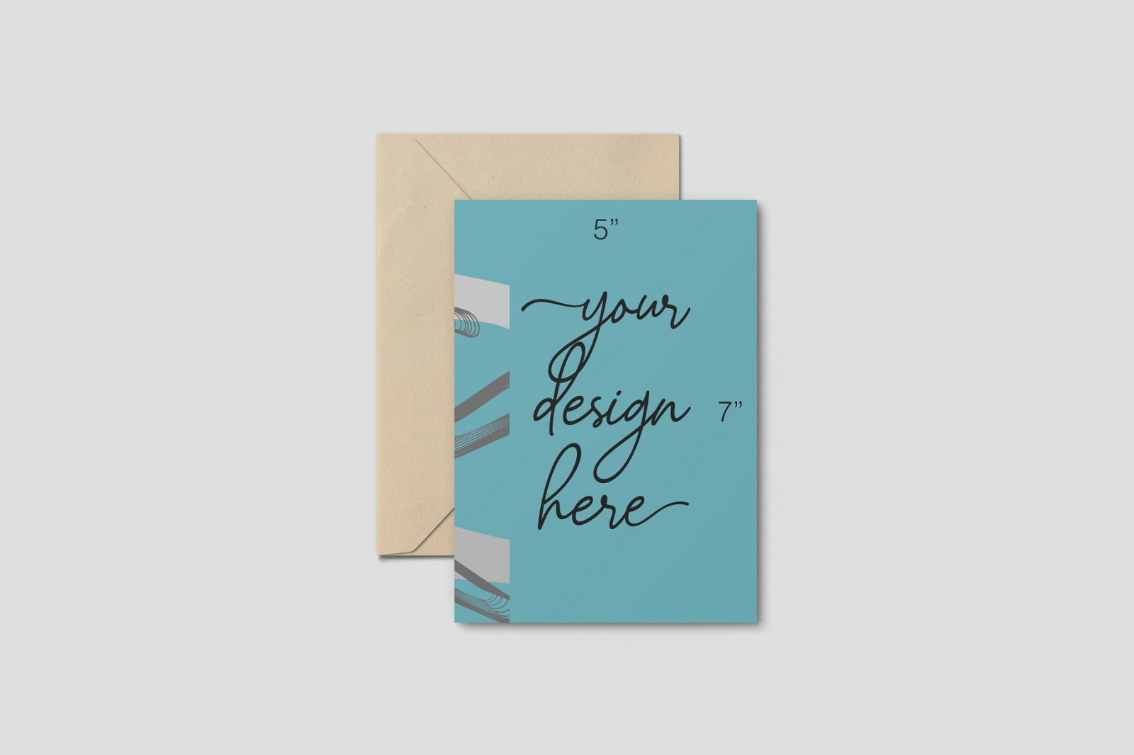 5x7 Inches Postcard and Envelope Mockups