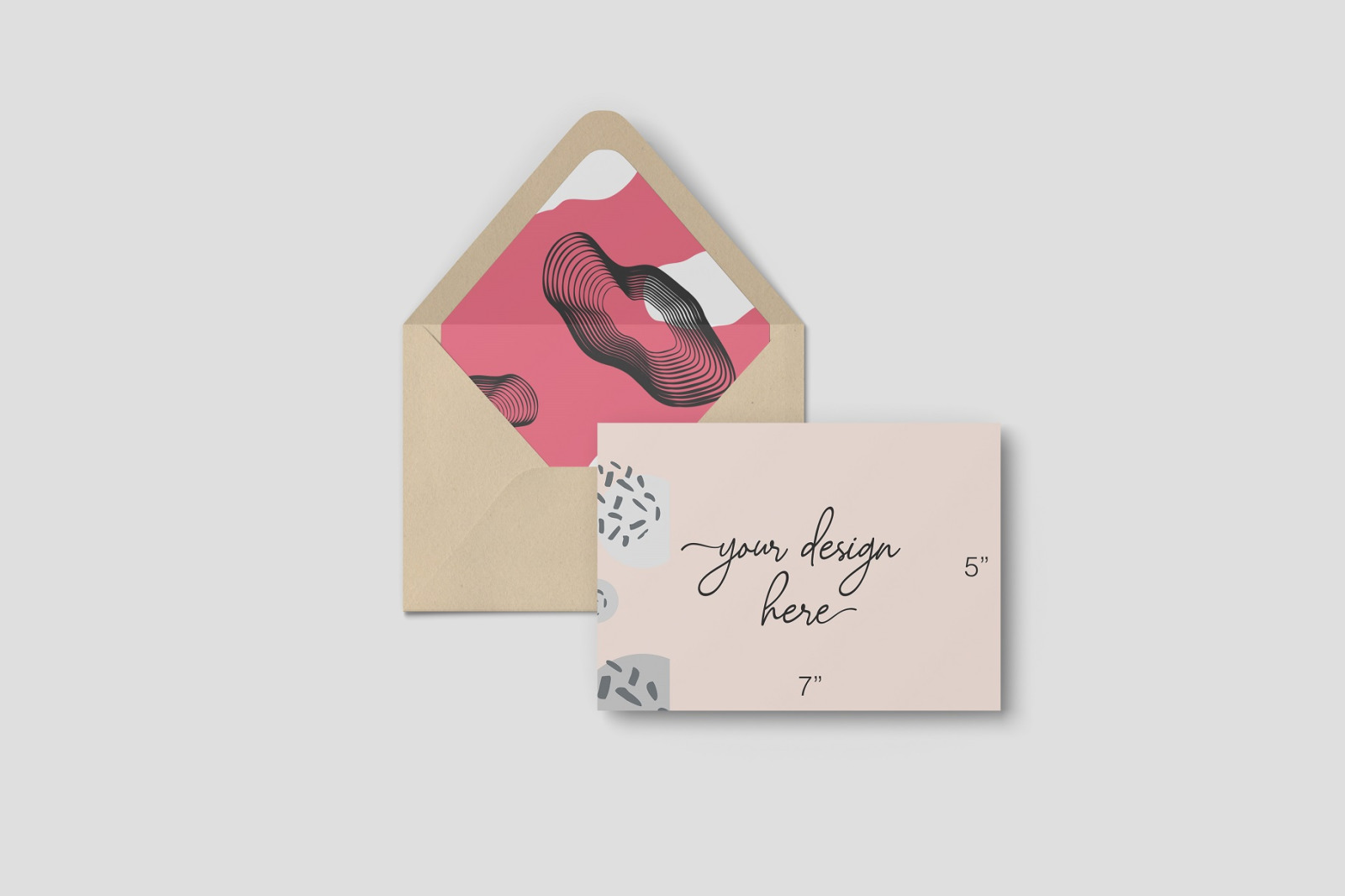 5x7 Inches Postcard and Envelope Mockups