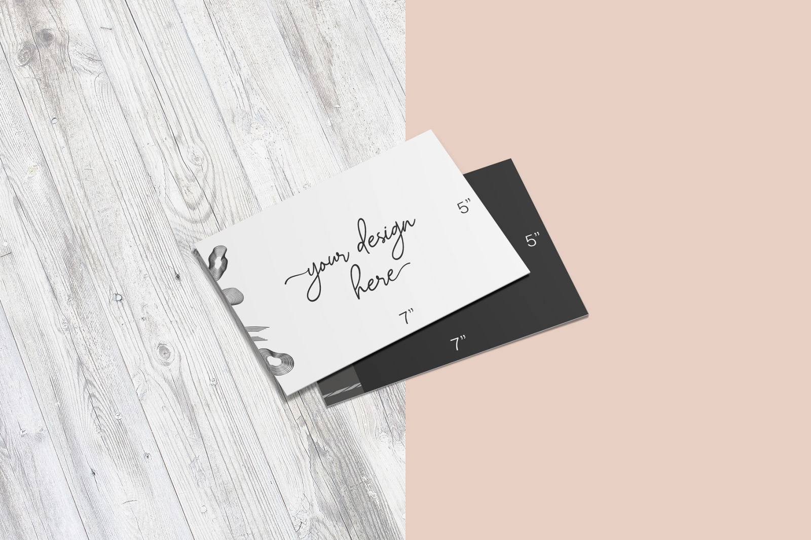 5x7 Inches Postcard and Envelope Mockups