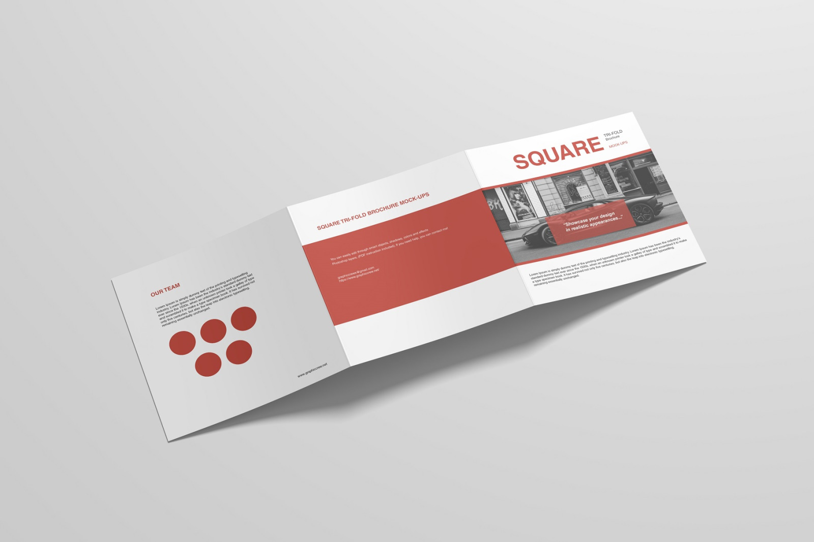 Square Trifold Brochure Mockups