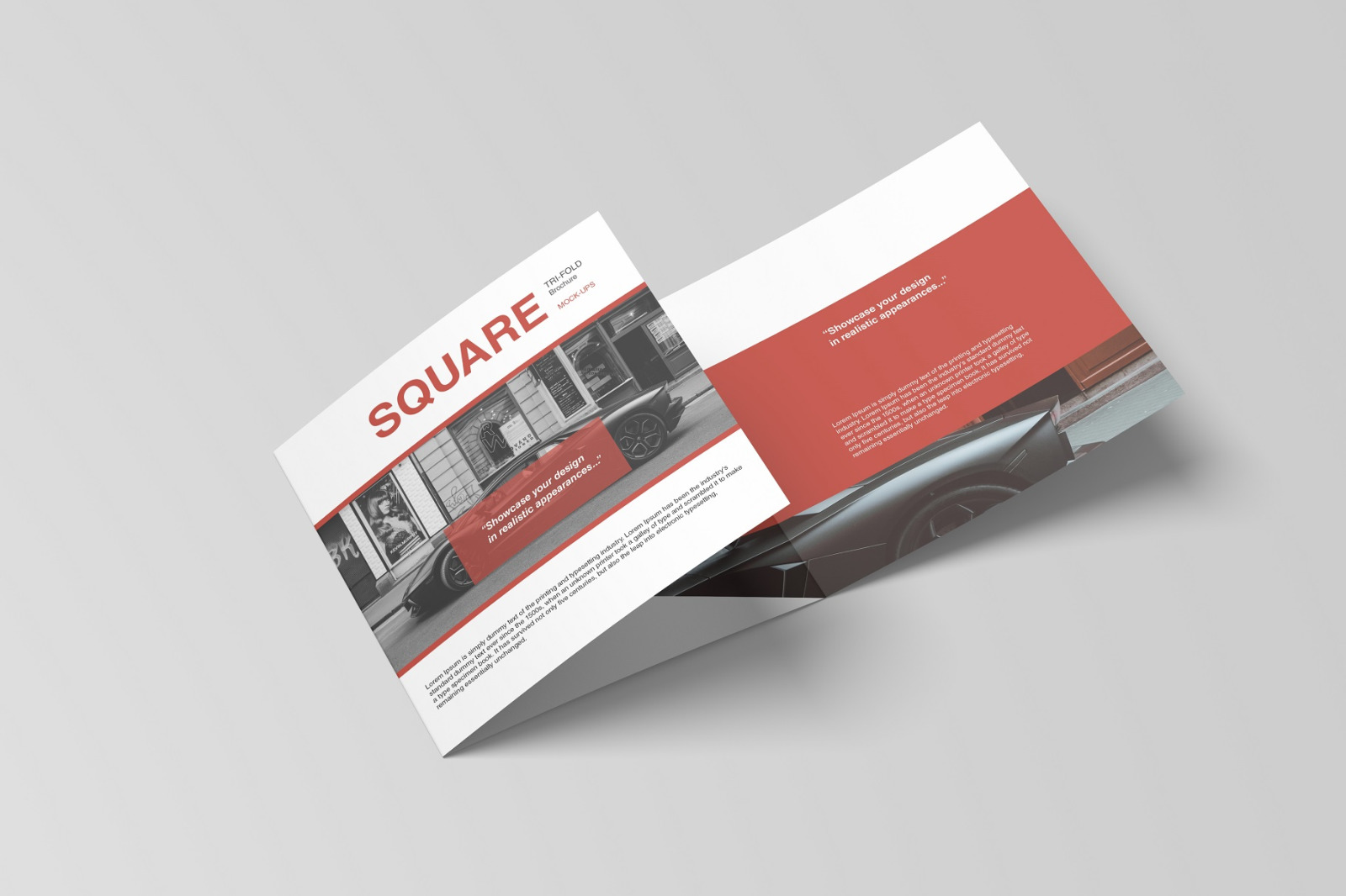 Square Trifold Brochure Mockups