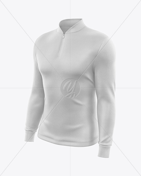 Men's Jersey With Long Sleeve Mockup - Front Half Side View