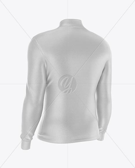 Men's Jersey With Long Sleeve Mockup - Back Half Side View