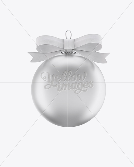 Matte Metallic Christmas Ball Mockup - Front View