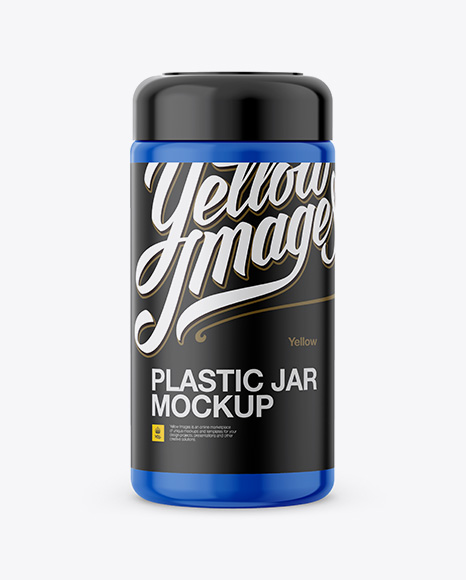 Plastic Jar Mockup - Front View - Plastic+Jar+Mockup+-+Front+View+in+Jar+Mockups+on+Yellow+Images+Object+Mockups